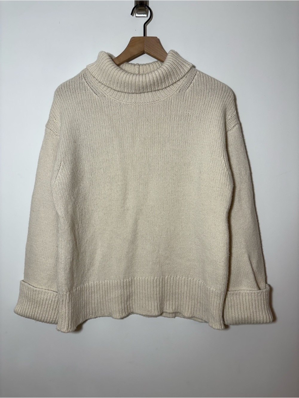 Alex Mill Merino Wool Turtleneck Sweater Ivory Cream Sz XS